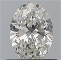Natural Diamond 0.51 Carats, Oval with  Cut, F Color, VVS2 Clarity and Certified by GIA