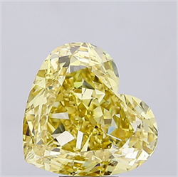 Picture of Lab Grown Diamond 8.07 Carats, Heart with  Cut, Fancy Intense Yellow Color, VS1 Clarity and Certified by IGI