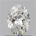 Natural Diamond 0.61 Carats, Oval with  Cut, H Color, SI1 Clarity and Certified by GIA