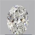 Natural Diamond 0.53 Carats, Oval with  Cut, G Color, VVS2 Clarity and Certified by GIA