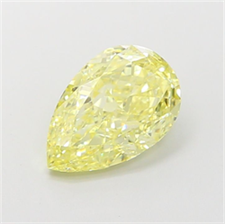 Picture of Lab Grown Diamond 1.96 Carats, Pear with  Cut, Fancy Yellow Color, VVS2 Clarity and Certified by IGI
