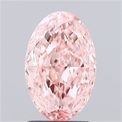 Picture of Lab Grown Diamond 1.61 Carats, Oval with  Cut, Fancy Vivid Pink Color, VS1 Clarity and Certified by IGI