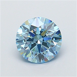 Picture of Lab Grown Diamond 1.51 Carats, Round with Ideal Cut, Fancy Vivid Blue Color, VS2 Clarity and Certified by IGI