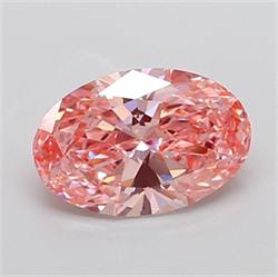 Picture of Lab Grown Diamond 3.08 Carats, Oval with  Cut, Fancy Vivid Pink Color, VVS2 Clarity and Certified by IGI