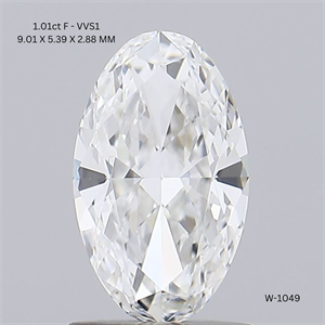 Foto Diamante Natural 1.01 quilates, Ovalado , Color F, claridad VVS1 y certificado GIA de