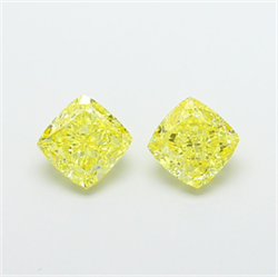 Picture of Lab Grown Diamond 1.51 Carats, CUSHION MODIFIED with  Cut, Fancy Vivid Yellow Color, VVS2 Clarity and Certified by IGI