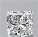 Natural Diamond 0.90 Carats, Princess with  Cut, H Color, VVS2 Clarity and Certified by GIA