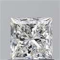 Natural Diamond 0.90 Carats, Princess with  Cut, H Color, VVS2 Clarity and Certified by GIA