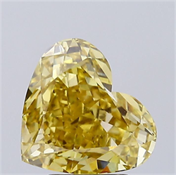 Picture of Lab Grown Diamond 3.20 Carats, Heart with  Cut, Fancy Intense Yellow Color, VS1 Clarity and Certified by IGI