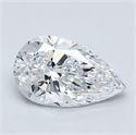 Natural Diamond 1.30 Carats, Pear with  Cut, D Color, VVS1 Clarity and Certified by GIA