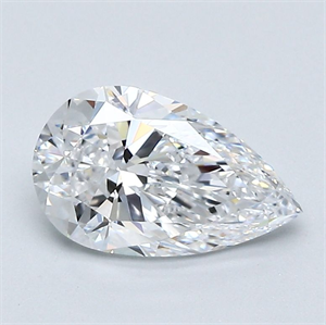 Picture of Natural Diamond 1.30 Carats, Pear with  Cut, D Color, VVS1 Clarity and Certified by GIA