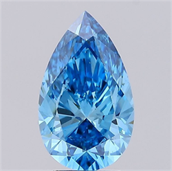 Picture of Lab Grown Diamond 4.01 Carats, Pear with  Cut, Fancy Vivid Blue Color, VS2 Clarity and Certified by IGI