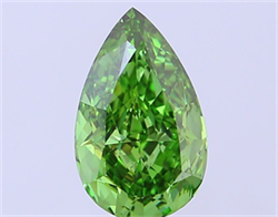 Picture of Lab Grown Diamond 2.43 Carats, Pear with  Cut, Fancy Vivid Green Color, VS1 Clarity and Certified by IGI