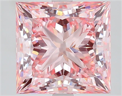 Picture of Lab Grown Diamond 5.51 Carats, Princess with  Cut, Fancy Intense Pink Color, VVS2 Clarity and Certified by IGI