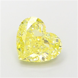 Picture of Lab Grown Diamond 2.00 Carats, Heart with  Cut, Fancy Intense Yellow Color, VS1 Clarity and Certified by IGI