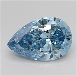 Picture of Lab Grown Diamond 1.70 Carats, Pear with  Cut, Fancy Vivid Blue Color, VS1 Clarity and Certified by IGI
