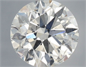 Natural Diamond 0.89 Carats, Round with Excellent Cut, F Color, SI2 Clarity and Certified by HRD