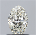 Natural Diamond 0.60 Carats, Oval with  Cut, J Color, VVS2 Clarity and Certified by GIA