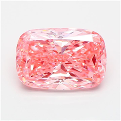 Picture of Lab Grown Diamond 4.60 Carats, CUSHION MODIFIED with  Cut, Fancy Vivid Pink Color, VS1 Clarity and Certified by IGI