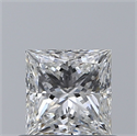 Natural Diamond 0.60 Carats, Princess with  Cut, F Color, SI1 Clarity and Certified by GIA