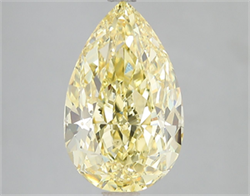 Picture of Lab Grown Diamond 5.10 Carats, Pear with  Cut, Fancy Vivid Yellow Color, VS1 Clarity and Certified by IGI