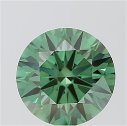 Picture of Lab Grown Diamond 3.48 Carats, Round with Ideal Cut, Fancy Vivid Green Color, VS1 Clarity and Certified by IGI