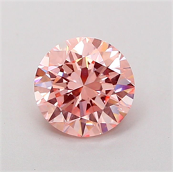 Picture of Lab Grown Diamond 1.47 Carats, Round with Very Good Cut, Fancy Intense Pink Color, VS1 Clarity and Certified by IGI