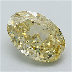 Picture of Lab Grown Diamond 1.90 Carats, Oval with  Cut, Fancy Intense Yellow Color, VS1 Clarity and Certified by IGI