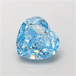 Picture of Lab Grown Diamond 1.54 Carats, Heart with  Cut, Fancy Vivid Blue Color, VVS2 Clarity and Certified by IGI