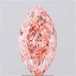 Picture of Lab Grown Diamond 2.56 Carats, Marquise with  Cut, Fancy Vivid Pink Color, VVS2 Clarity and Certified by IGI
