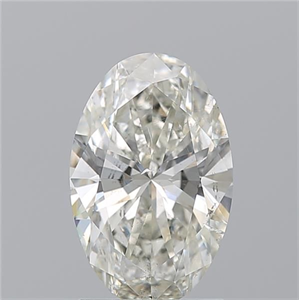 Foto Diamante Natural 1.70 quilates, Ovalado , Color J, claridad SI2 y certificado GIA de