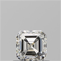 Natural Diamond 0.73 Carats, Asscher with  Cut, H Color, IF Clarity and Certified by GIA