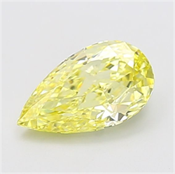 Picture of Lab Grown Diamond 1.52 Carats, Pear with  Cut, Fancy Intense Yellow Color, VS1 Clarity and Certified by IGI