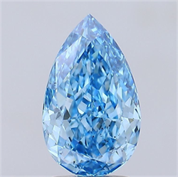 Picture of Lab Grown Diamond 2.69 Carats, Pear with  Cut, Fancy Vivid Blue Color, VS2 Clarity and Certified by IGI