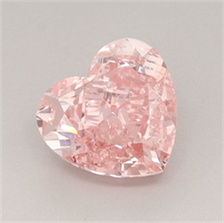 Picture of Lab Grown Diamond 1.23 Carats, Heart with  Cut, Fancy Vivid Pink Color, VVS2 Clarity and Certified by IGI