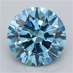 Picture of Lab Grown Diamond 4.01 Carats, Round with Excellent Cut, Fancy Vivid Blue Color, VVS2 Clarity and Certified by IGI
