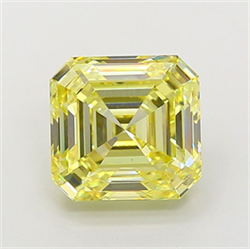 Picture of Lab Grown Diamond 4.32 Carats, Asscher with  Cut, Fancy Yellow Color, VS2 Clarity and Certified by IGI