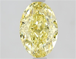 Picture of Lab Grown Diamond 1.54 Carats, Oval with  Cut, Fancy Yellow Color, VS1 Clarity and Certified by IGI
