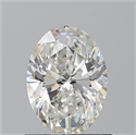 Natural Diamond 0.90 Carats, Oval with  Cut, H Color, SI1 Clarity and Certified by GIA