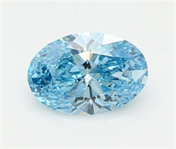 Picture of Lab Grown Diamond 1.50 Carats, Oval with  Cut, Fancy Vivid Blue Color, VVS2 Clarity and Certified by IGI