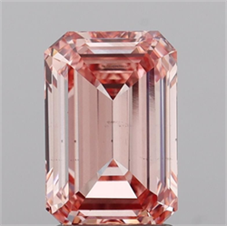 Picture of Lab Grown Diamond 2.00 Carats, Emerald with  Cut, Fancy Intense Pink Color, VS2 Clarity and Certified by IGI