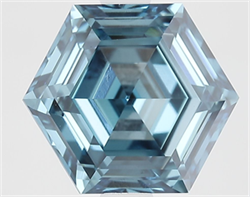 Picture of Lab Grown Diamond 2.00 Carats, HEXAGONAL with  Cut, Fancy Vivid Blue Color, VS1 Clarity and Certified by IGI