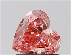 Picture of Lab Grown Diamond 1.54 Carats, Heart with  Cut, Fancy Vivid Pink Color, VS1 Clarity and Certified by IGI