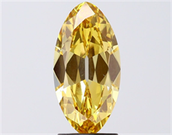 Picture of Lab Grown Diamond 2.22 Carats, Oval with  Cut, Fancy Intense Yellow Color, VVS2 Clarity and Certified by IGI