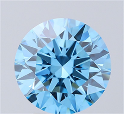Picture of Lab Grown Diamond 3.42 Carats, Round with Ideal Cut, Fancy Vivid Blue Color, VS1 Clarity and Certified by IGI