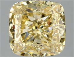Picture of Lab Grown Diamond 3.08 Carats, CUSHION MODIFIED with  Cut, Fancy Intense Yellow Color, VS1 Clarity and Certified by IGI