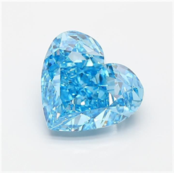 Picture of Lab Grown Diamond 3.04 Carats, Heart with  Cut, Fancy Vivid Blue Color, VVS2 Clarity and Certified by IGI