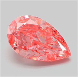 Picture of Lab Grown Diamond 3.07 Carats, Pear with  Cut, Fancy Vivid Pink Color, VVS2 Clarity and Certified by IGI