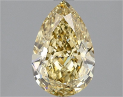 Picture of Lab Grown Diamond 1.57 Carats, Pear with  Cut, Fancy Intense Yellow Color, VS1 Clarity and Certified by IGI