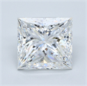 Natural Diamond 5.01 Carats, Princess with  Cut, E Color, SI1 Clarity and Certified by GIA